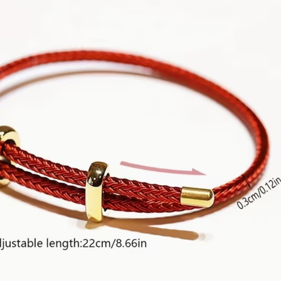 adjustable red bracelet - Picture 3 of 5